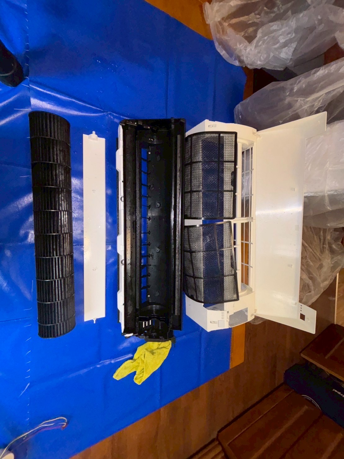 台中北區富士通分離式冷氣清洗兩台 