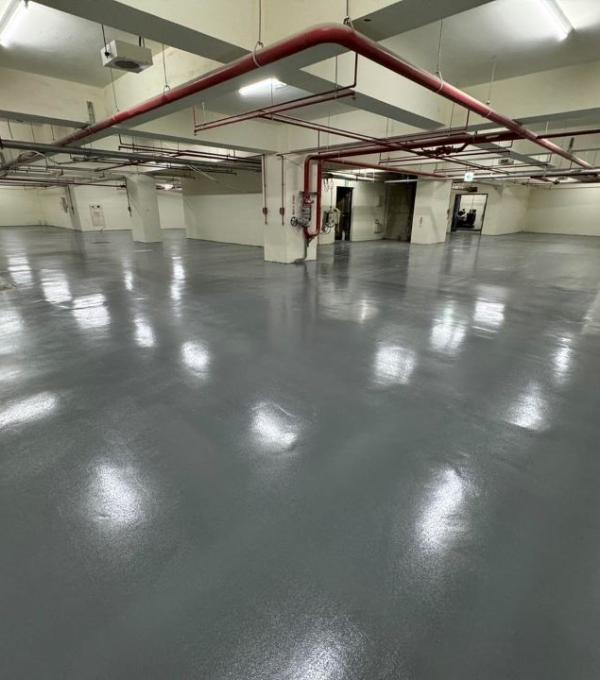 台中大雅區新建大樓 地下室 止滑型EPOXY地坪 數量 1600m2 晉躍有限公司 EPOXY地坪 PU防水